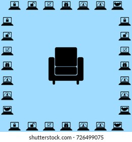 Armchair icon, sofa vector illustration