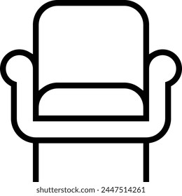 armchair icon. Thin linear style design isolated on white background