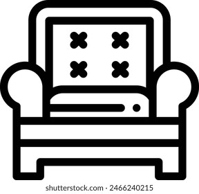 armchair icon. Thin Linear Style Design Isolated On White Background