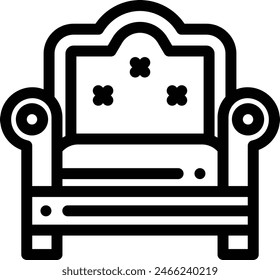 armchair icon. Thin Linear Style Design Isolated On White Background