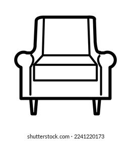 Icono de sillón en la ilustración de diseño vectorial de moda