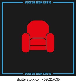Armchair icon vector illustration eps10. Isolated badge for website or app - stock infographics