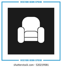 Armchair icon vector illustration eps10. Isolated badge for website or app - stock infographics