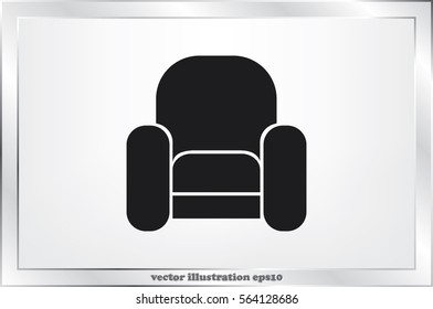 Armchair icon vector illustration eps10. Isolated badge for website or app - stock infographics.