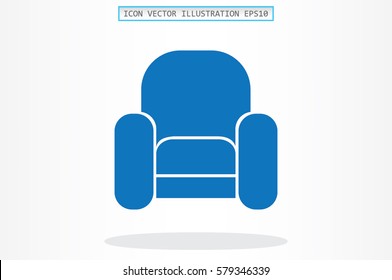 Armchair icon vector illustration eps10. Isolated badge for website or app - stock infographics.