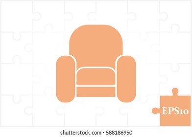 Armchair icon vector illustration eps10. Isolated badge for website or app - stock infographics