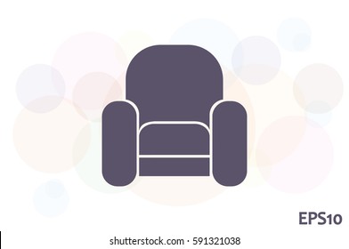 Armchair icon vector illustration eps10. Isolated badge for website or app - stock infographics