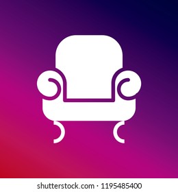 Armchair icon vector illustrator creative design purple and pink gradient background