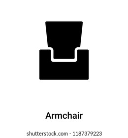 Armchair icon vector isolated on white background, logo concept of Armchair sign on transparent background, filled black symbol