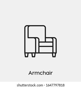 armchair icon vector. Linear style sign for mobile concept and web design. armchair symbol illustration. Pixel vector graphics - Vector.