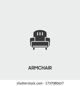 icono del sillón. vector de sillón sobre fondo gris