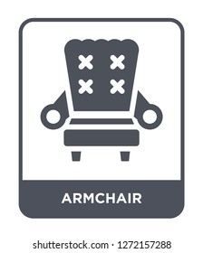 armchair icon vector on white background, armchair trendy filled icons from Furniture collection, armchair simple element illustration