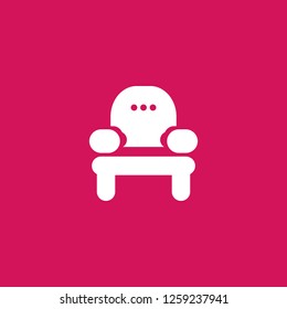 armchair icon vector. armchair sign on pink background. armchair icon for web and app