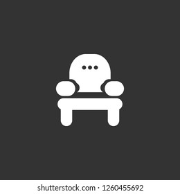 armchair icon vector. armchair sign on black background. armchair icon for web and app