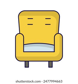 Icono de sillón con fondo blanco Vector ilustración de stock