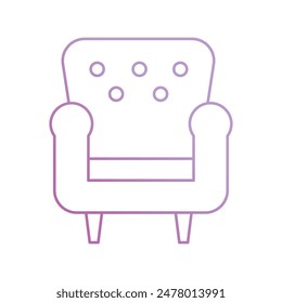 armchair icon with white background vector stock illustration