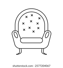 armchair icon with white background vector stock illustration