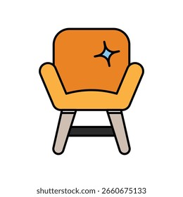 Icono de sillón con fondo blanco Vector Ilustración de stock