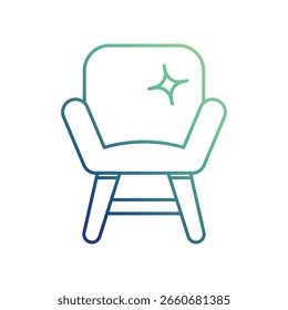 Icono de sillón con fondo blanco Vector Ilustración de stock