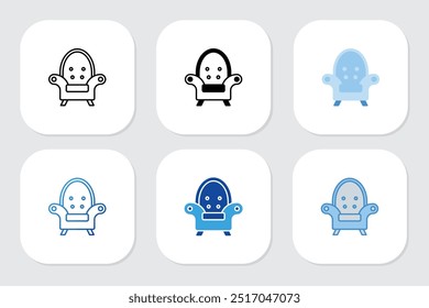 armchair icons with various design styles