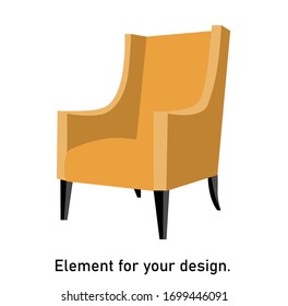 armchair isolated on a white background. Vector illustration. Interior items. Furniture