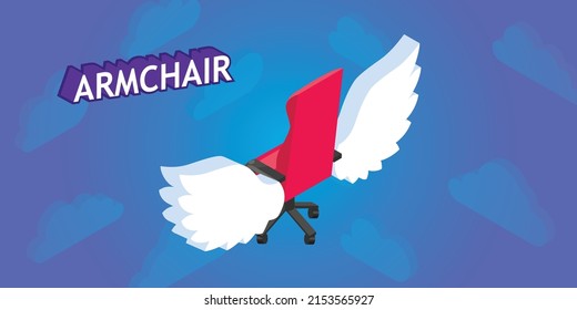 Icono de diseño isométrico de sillón. Ilustración web de vectores. 3.ª colorida concepción
