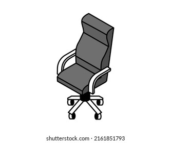 Sessel isometrisches Design Symbol. Vektorgrafik, Web-Illustration. 3D-Farbkonzept
