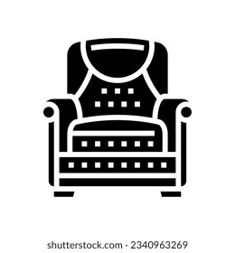 armchair leather glyph icon vector. armchair leather sign. isolated symbol illustration