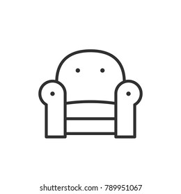 Armchair. Line with Editable stroke