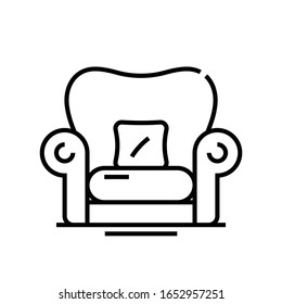 Armchair line icon, concept sign, outline vector illustration, linear symbol.
