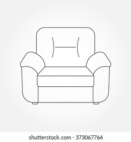 Armchair line icon. Furniture outline icons for living room. Vector illustration of modern armchair.