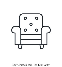 Armchair line icon. Seat chair. Home decor. Isolated vector illustration