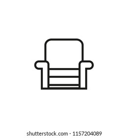 Armchair line icon. Seat, rest, furniture. Chair concept. Vector illustration can be used for topics like design, service, sale catalogue