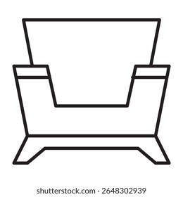 Armchair line icon.Leather armchair.Modern seating.Relaxing squishy chair.Furniture for living room.Isolated on white background.Outline vector illustration.