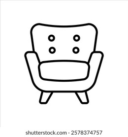 Armchair Line Icons Design Elements Illustration