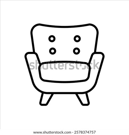 Armchair Line Icons Design Elements Illustration