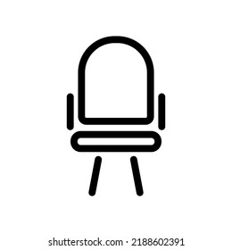 Armchair line symbol, office chair vector editable stroke icon for user interface.