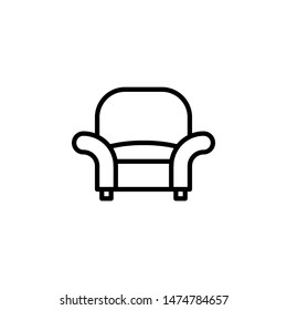 armchair Line Vector. Outline Icon Style Illustration