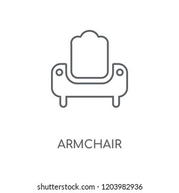 Armchair linear icon. Armchair concept stroke symbol design. Thin graphic elements vector illustration, outline pattern on a white background, eps 10.