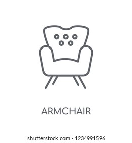 Armchair linear icon. Modern outline Armchair logo concept on white background from Furniture and Household collection. Suitable for use on web apps, mobile apps and print media.