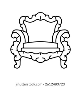 armchair luxury royal line icon vector. armchair luxury royal sign. isolated contour symbol black illustration