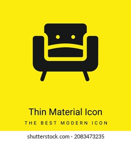 Armchair minimal bright yellow material icon