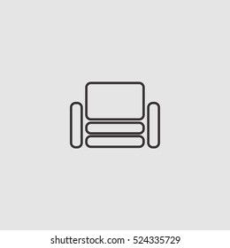 armchair outline icon vector, for mobile and web design 