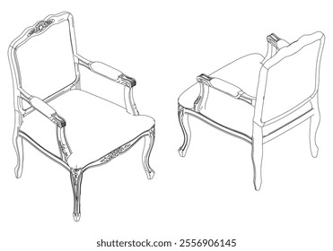 Armchair outline vector collection. Elegant line art designs for contemporary living spaces. Ideal for interior design projects.