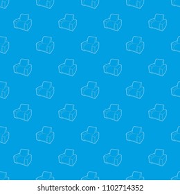 Armchair pattern vector seamless blue repeat for any use