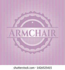 Armchair pink emblem. Retro. Vector Illustration. Detailed.