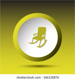 Armchair. Plastic button. Vector illustration.