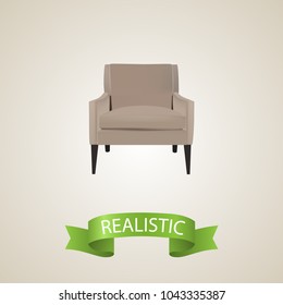 Armchair realistic element. Vector illustration of armchair realistic isolated on clean background for your web mobile app logo design.