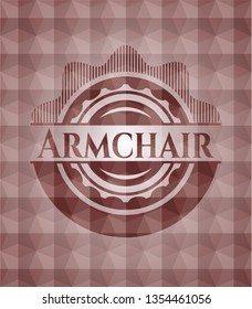 Armchair red emblem with geometric pattern. Seamless.