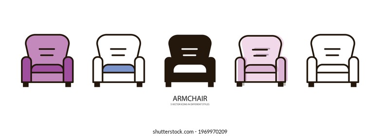 armchair set vector type icon